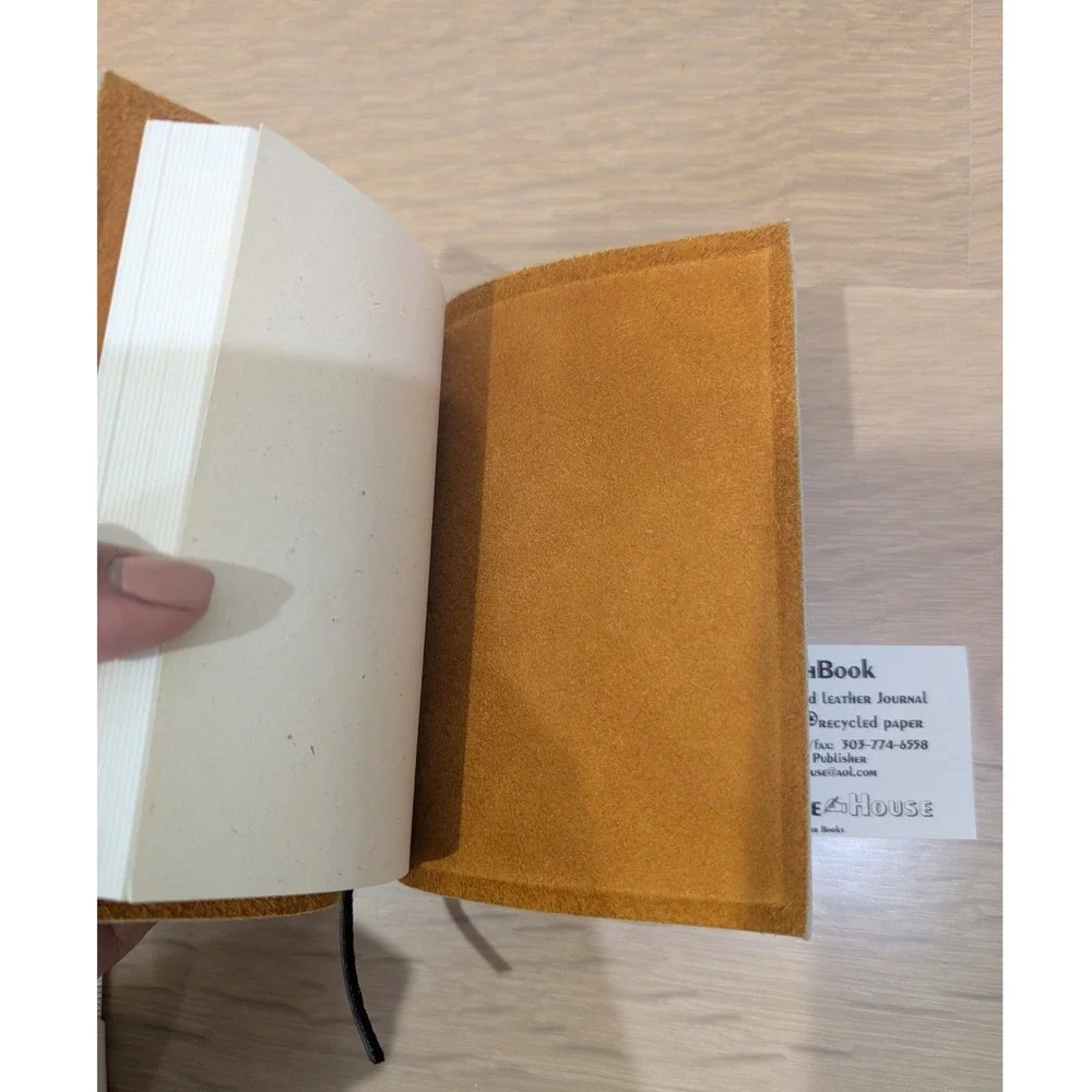 Marlowe House The EarthBook Handmade‎ Leather Journal Tan Recycled Paper 5